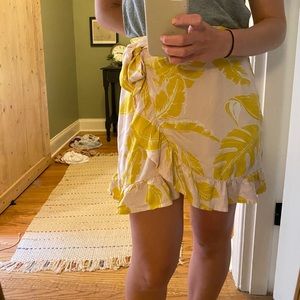 Yellow and light pink wrap skirt